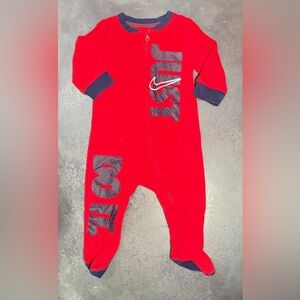 Nike Kids Red and Navy One Piece Footie